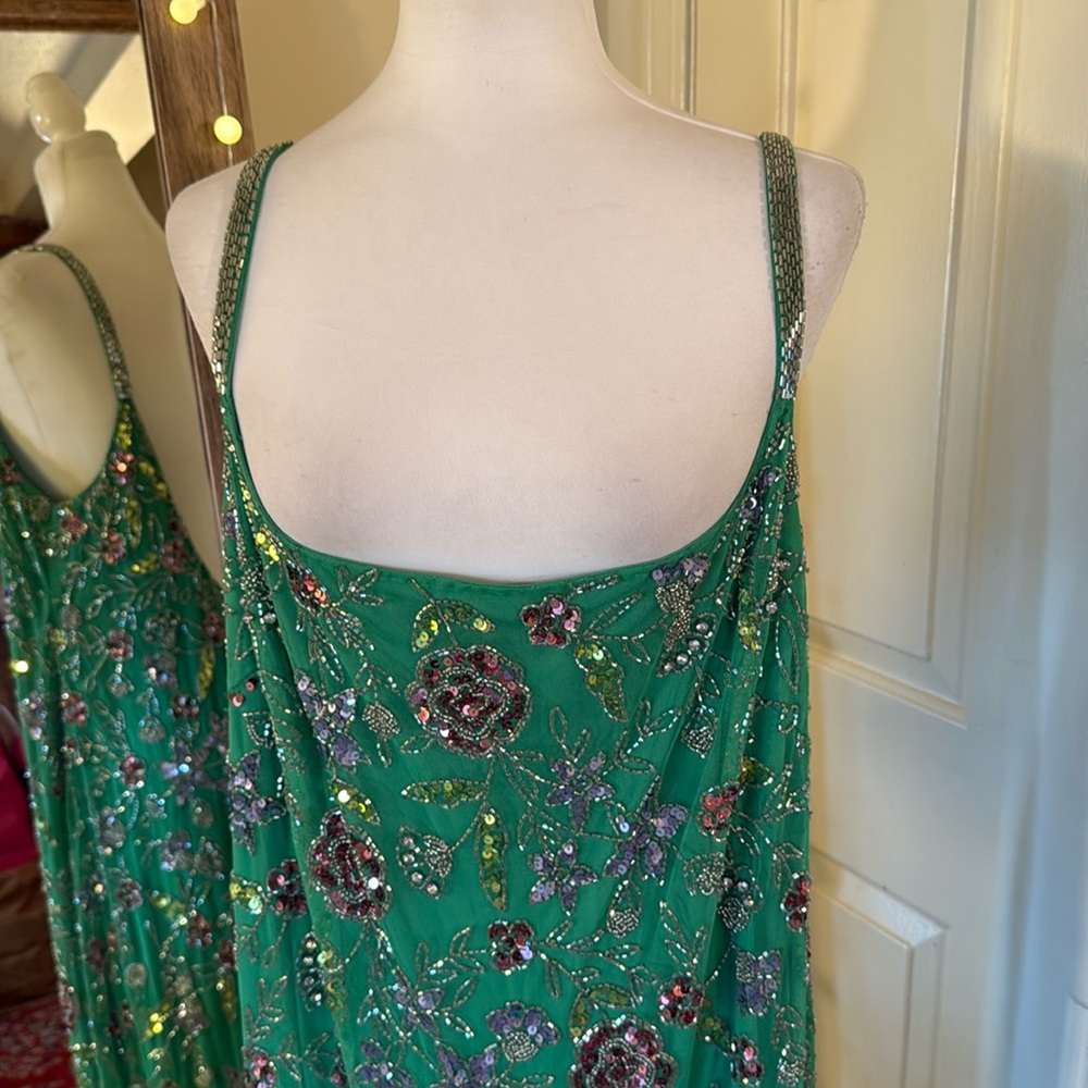 MAC DUGGAL
Hand Beaded Floral Gown with Beaded Spaghetti Straps - Picture 5 of 17